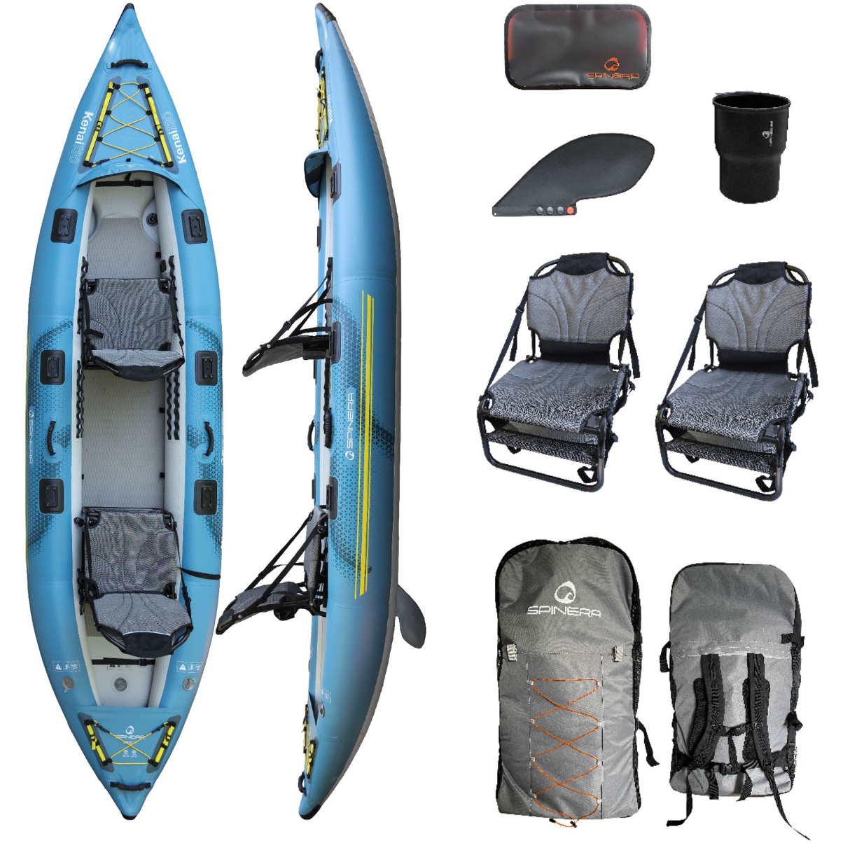 2026 Spinera Kenai Fishing 130 - Pacote De Caiaque Para 2 Pessoas SP-K-KEN-130 - Blue